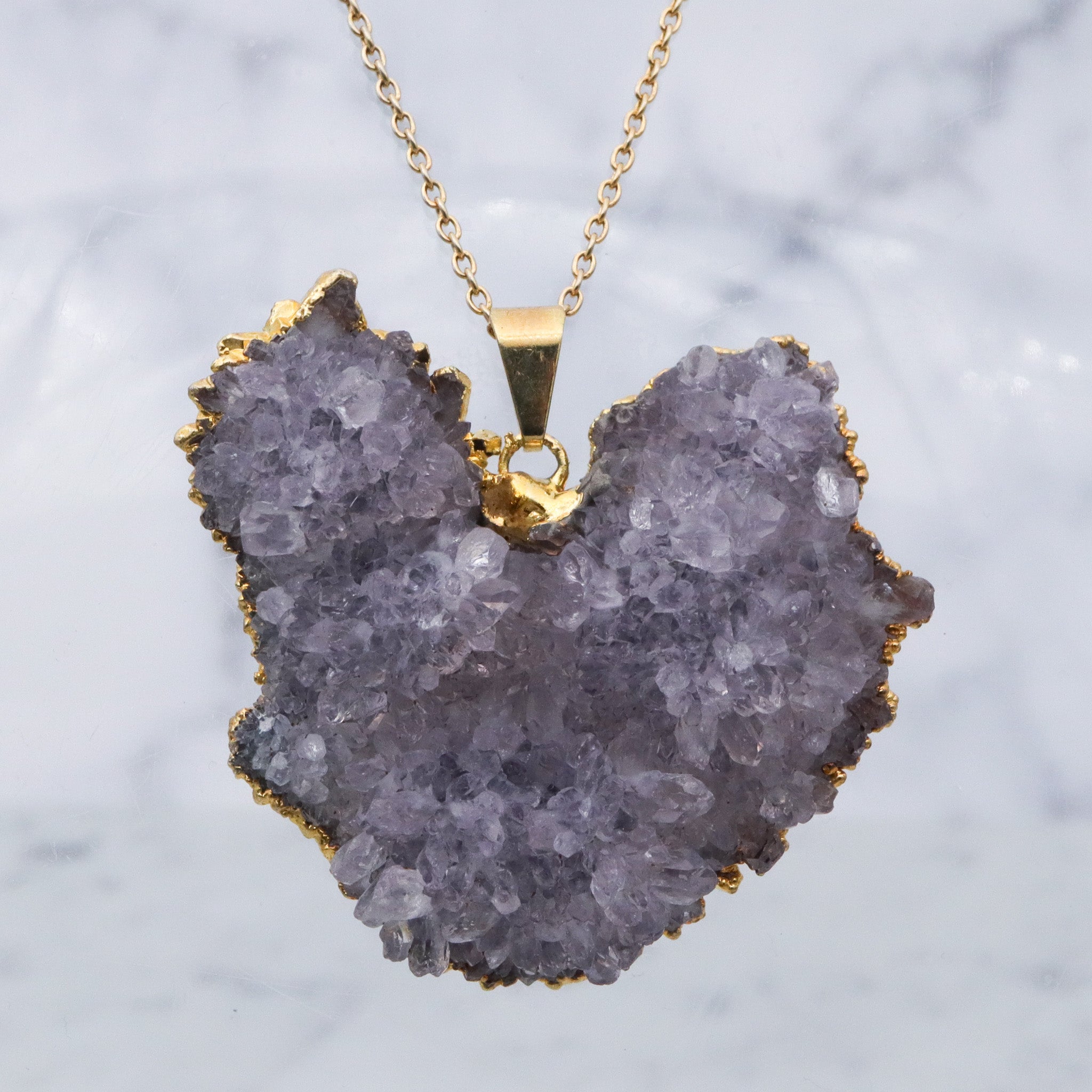 Vintage raw iolite crystal pendant